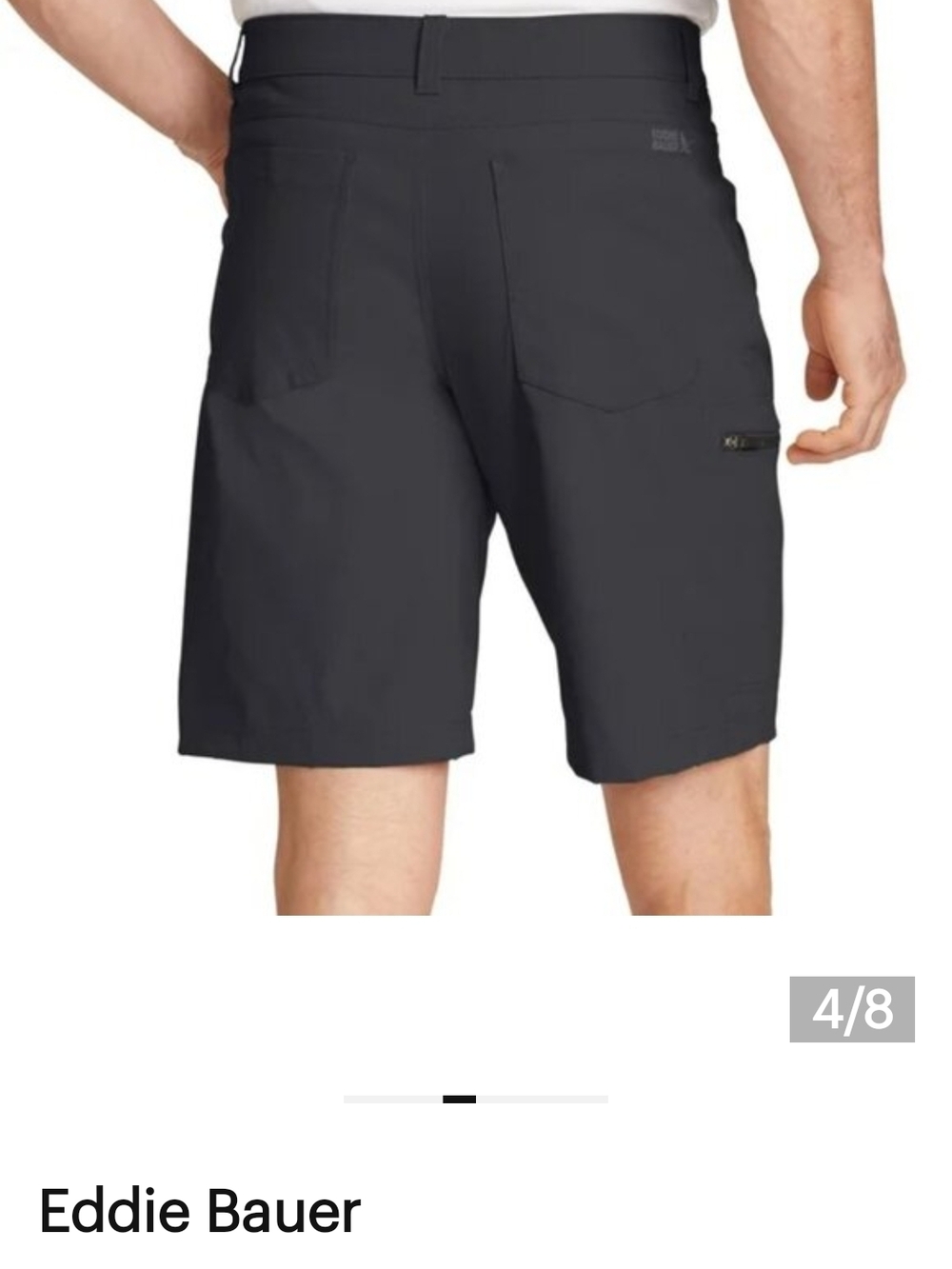 Eddie Bauer Men's Size 36 Charcoal Flat Front Rainier Performance Shorts. NWT - Picture 2 of 7